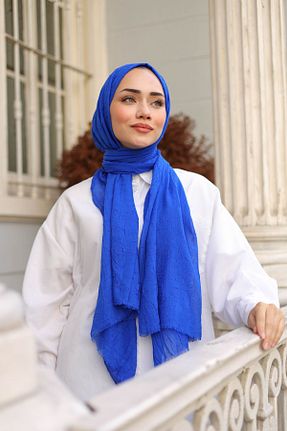شال سرمه ای زنانه پنبه ای shalby - کد 750120348