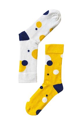 جوراب زرد مردانه پنبه - الاستین The Socks Company - کد 349477371
