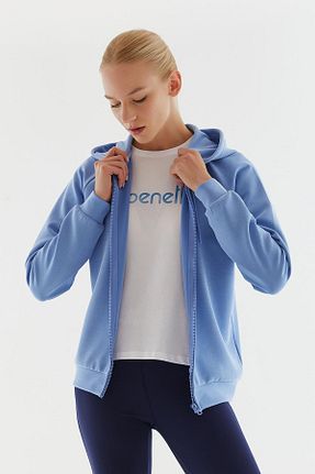 سوئیشرت آبی زنانه ساده United Colors of Benetton - کد 772774494