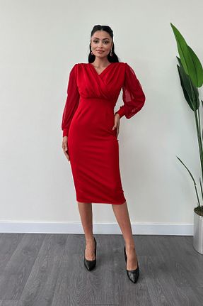 لباس مجلسی و فارغ التحصیلی قرمز زنانه پلی استر giyimmasalı - کد 377340880