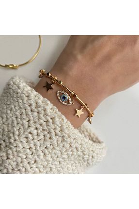 دستبند جواهر طلائی زنانه زیرکن Okkostore - کد 385201238