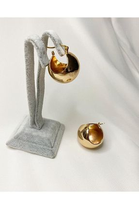 گوشواره جواهر طلائی برنجی Liora Takı Aksesuar - کد 749901835
