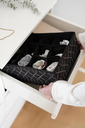نظم دهنده کمد مشکی پارچه Evren - کد 852454232