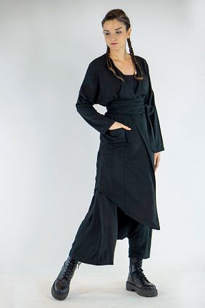 کیمونو و کافتان مشکی زنانه %100 پنبه Catz Clothes - کد 217553366