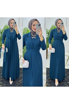 ست بالاتنه و پائین تنه آبی زنانه بافتنی FIRSTESLEM - کد 794529536