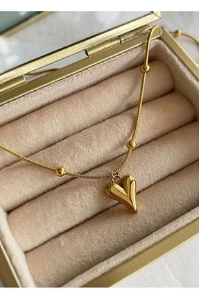 گردنبند استیل ( فولاد ) طلائی زنانه استیل (فولاد) Accessories - کد 760594541