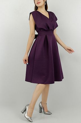 لباس بنفش زنانه بافتنی vuvutasarım - کد 143601960