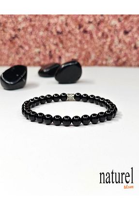 دستبند جواهر مشکی زنانه سنگ طبیعی Naturel Tılsım - کد 312210725