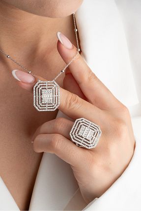 ست نقره زنانه زیرکن Silvano Jewelry - کد 853782882