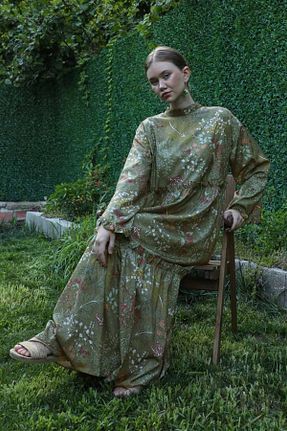 لباس حجاب خاکی زنانه اورسایز ZÜLAYS - کد 854056639