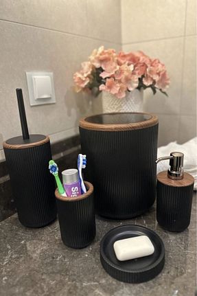 ست حمام مشکی پلاستیک Decorev - کد 853660671