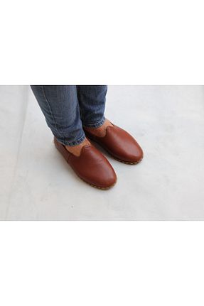 کفش کژوال قهوه ای زنانه چرم خالص YEMENİCİ NİYAZİ USTA - کد 792371044