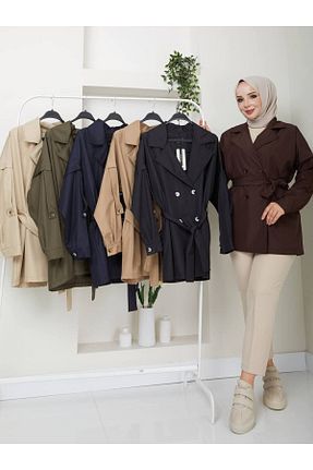 ترنچکت مشکی زنانه پلی استر RACE FASHİON - کد 849749211