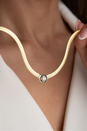 گردنبند نقره طلائی زنانه 925 عیار Silvano Jewelry - کد 853742455