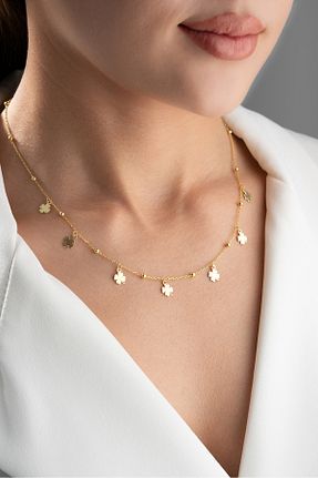 گردنبند نقره طلائی زنانه 925 عیار Silvano Jewelry - کد 853739957