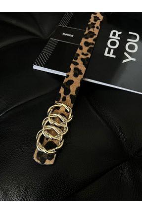کمربند طلائی زنانه چرم مصنوعی Fiori - کد 853453070