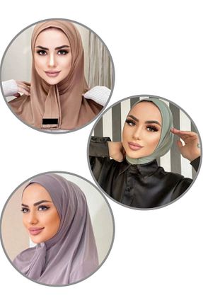 شال قهوه ای زنانه پنبه ای Organic Scarfs - کد 751686493