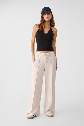 شلوار بژ زنانه الاستین Stradivarius - کد 853815537
