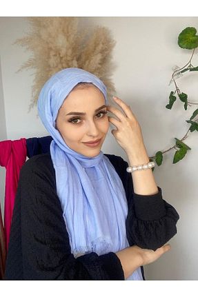 شال آبی زنانه پنبه ای Helya - کد 308338584