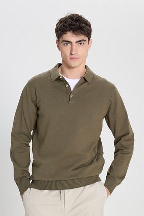 پلیور خاکی مردانه ساده Altınyıldız Classics - کد 853827433