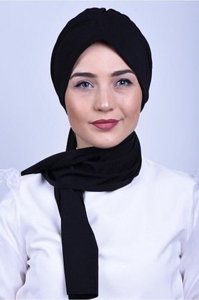 کلاه شنای حجاب مشکی زنانه LADY SCARF - کد 76010401
