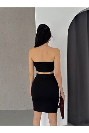 ست بالاتنه و پائین تنه مشکی زنانه بافتنی Amora Collection - کد 853864586