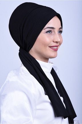 کلاه شنای حجاب مشکی زنانه LADY SCARF - کد 76010401