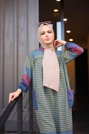 شال قهوه ای زنانه پنبه ای Hürremist - کد 174306676