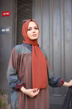 شال نارنجی زنانه پنبه ای Hürremist - کد 174298711