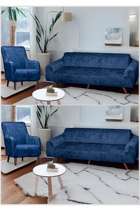 کاور مبل آبی مخمل BTF HOME - کد 803978476