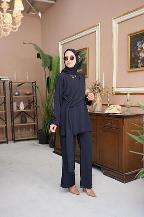 ست بالاتنه و پائین تنه حجاب سرمه ای زنانه کارگو EBRU ALTAŞ - کد 853885615