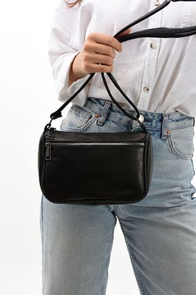 کیف دوشی مشکی زنانه چرم خالص Erzeno - کد 799900972
