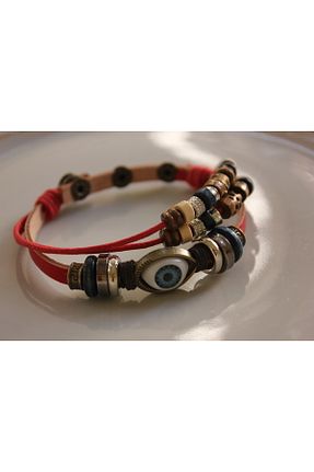 دستبند جواهر رنگی زنانه چرم TM STYLE - کد 854016183