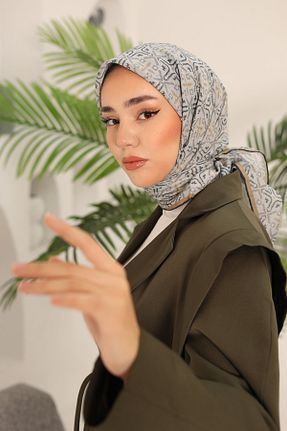 روسری طوسی پنبه ای Silk Home - کد 853947594