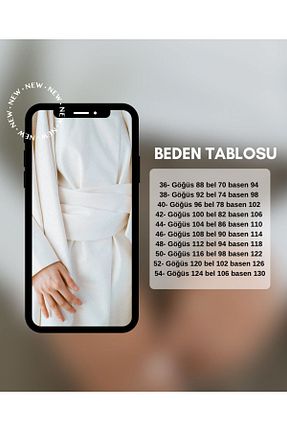 لباس مجلسی حجاب سفید زنانه یقه ایستاده BYATEİLER - کد 773241751