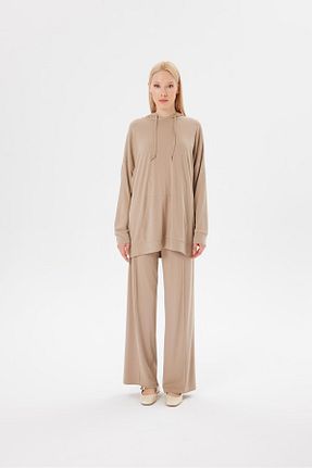 ست بالاتنه و پائین تنه حجاب طوسی زنانه رگولار TERZİ DÜKKANI - کد 854007535