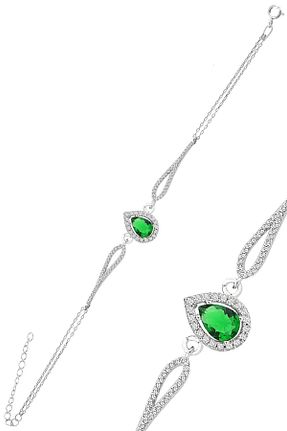 دستبند نقره سبز زنانه 925 عیار Söğütlü Silver - کد 745218040