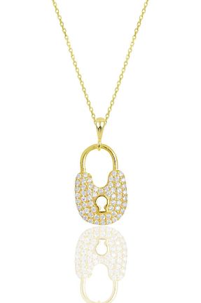 گردنبند نقره طلائی زنانه 925 عیار Söğütlü Silver - کد 374729064