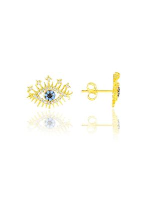 گوشواره نقره طلائی زنانه 925 عیار Söğütlü Silver - کد 63160432