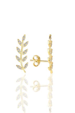 گوشواره نقره طلائی زنانه 925 عیار Söğütlü Silver - کد 332598383