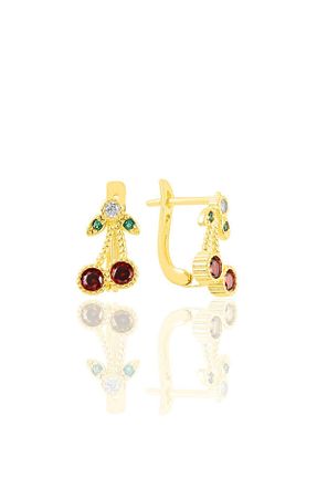 گوشواره نقره طلائی زنانه 925 عیار Söğütlü Silver - کد 132564841