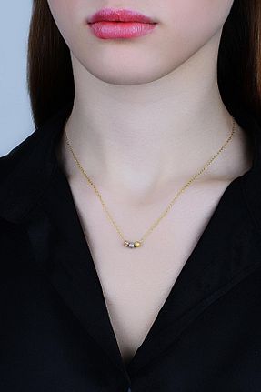 گردنبند نقره طلائی زنانه 925 عیار Söğütlü Silver - کد 642002826