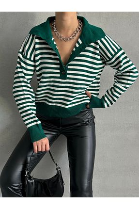 پلیور سبز زنانه رگولار BEJNA - کد 853418272