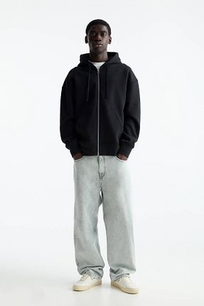 سوئیشرت مشکی مردانه ساده Pull & Bear - کد 854037583