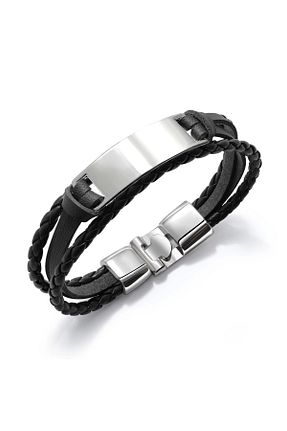 دستبند استیل (فولاد) مشکی مردانه استیل (فولاد) Genel Markalar - کد 689290474