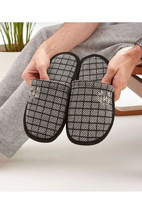 دمپائی خانگی طوسی مردانه پارچه ای mustey - کد 853644251