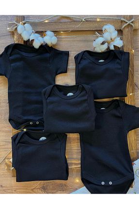 بادی و سرهمی نوزادی مشکی بچه گانه %100 پنبه Harmandar - کد 853714857