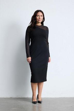 لباس سایز بزرگ مشکی زنانه بافت LUOKK - کد 852457630