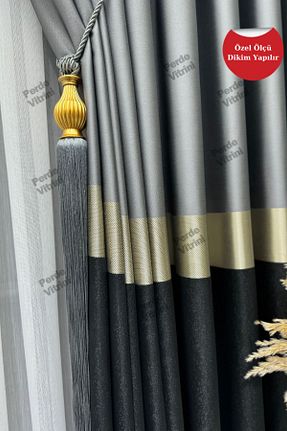 پرده زمینه طوسی ساتن Emes - کد 849064433