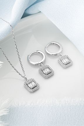 ست نقره زنانه زیرکن Silvano Jewelry - کد 853782493